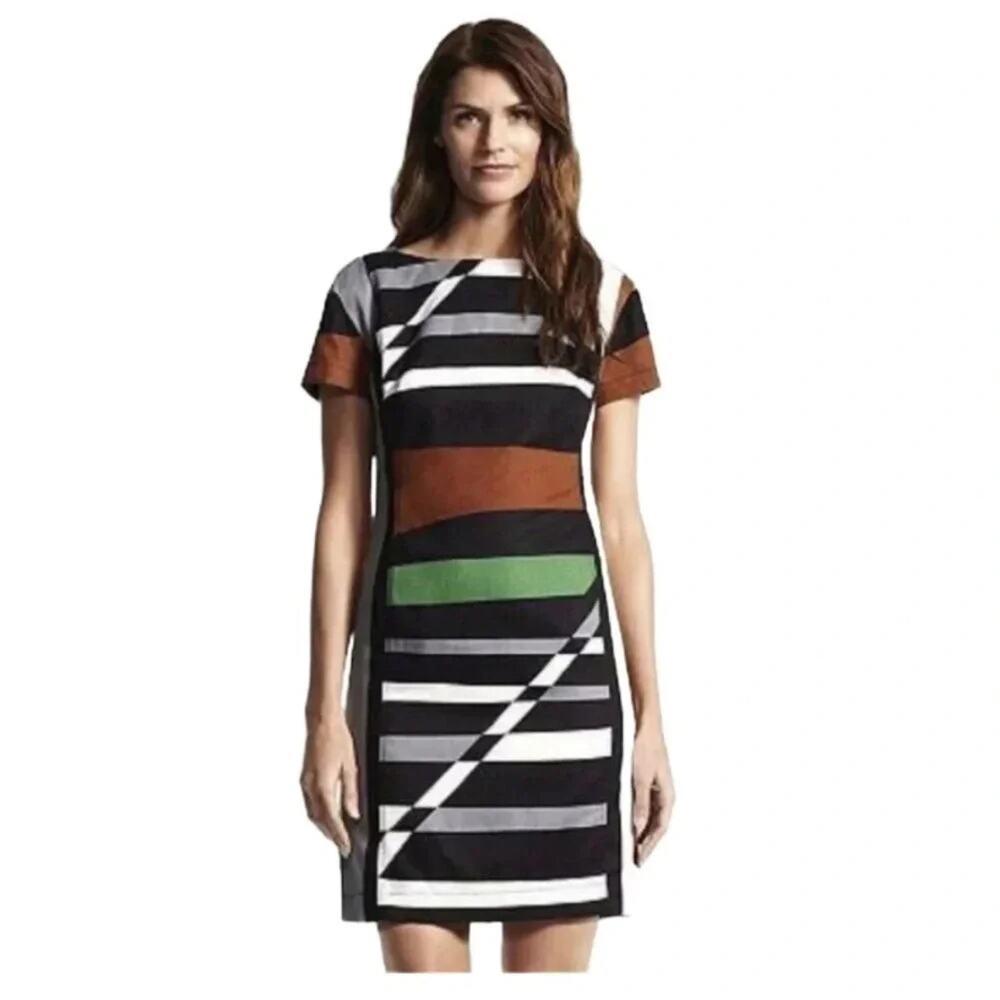 DEREK LAM Geo Abstract Sheath Dress For Design Nation Size 4 NWOT